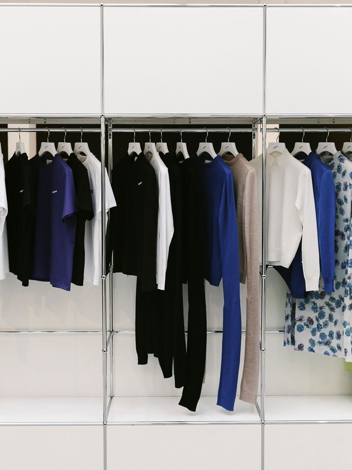 White USM Haller wardrobe hanging storage